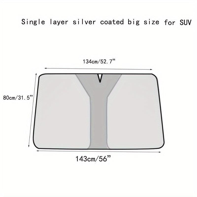 Titanium Silver Car Sunshade Curtain Front Windshield Sunscreen