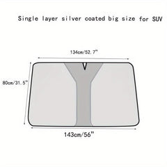 Titanium Silver Car Sunshade Curtain Front Windshield Sunscreen