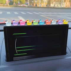 7pcs 10pcs Mini Multicolor Luminous Duckling Car Ornaments