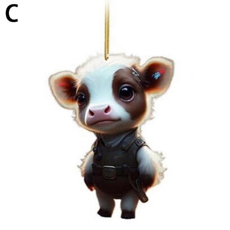 Cow Car Acrylic Pendant Christmas Tree Decoration Home Decor