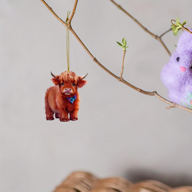 Plush Cow Pendant Acrylic Pendant Car Pendant