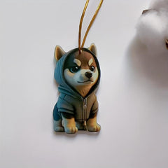 2D Acrylic Puppy Car Pendant Christmas Tree Decoration Backpack Pendant