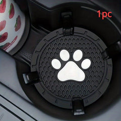 Car Cup Holder Coasters Dog Paw Anti Slip Silicone Coaster