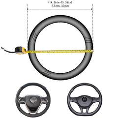 Universal Car Steering Wheel Cover Set Leather Seat Belt Cushion Armrest Console