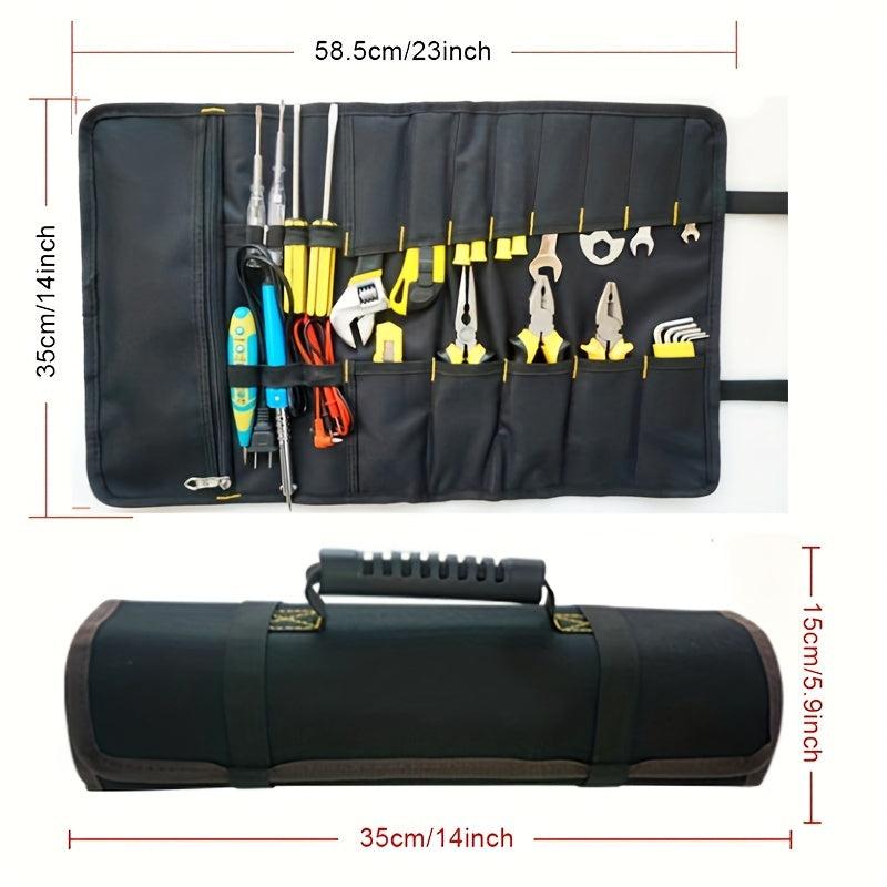 Large Wrench Roll Up Tool Bag 22 Pockets Organizer