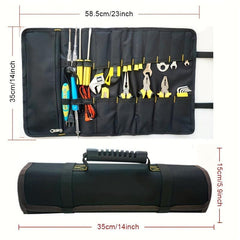 Large Wrench Roll Up Tool Bag 22 Pockets Organizer