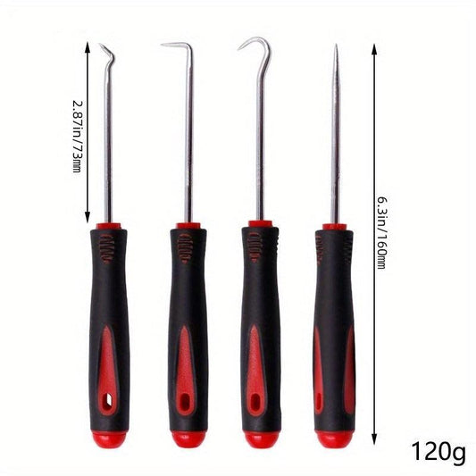 4pc Car Pick & Hook Set Seal Gasket Remover Precision Hook Screwdriver Set