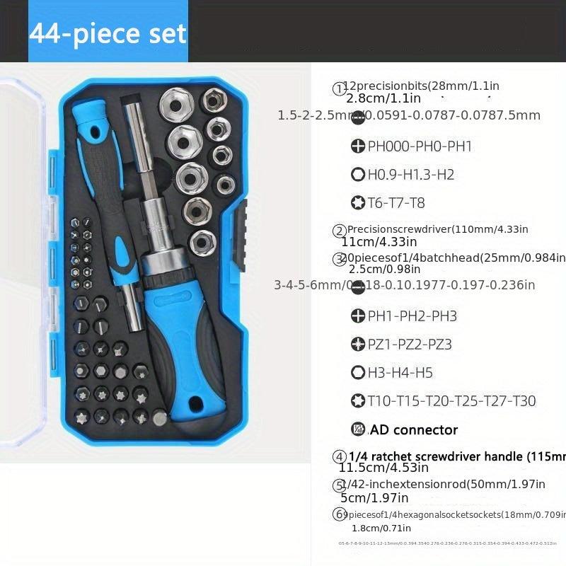Ratchet Screwdriver Bit Set Slotted Cross & Universal Tools