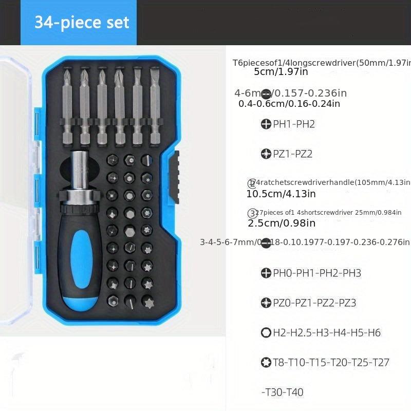 Ratchet Screwdriver Bit Set Slotted Cross & Universal Tools