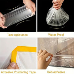 Pre Taped Masking Film Clear Plastic Sheeting