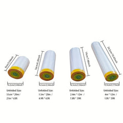 Pre Taped Masking Film Clear Plastic Sheeting