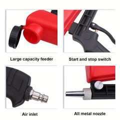 90psi Portable Gravity Sandblasting Gun Aluminium Pneumatic Sandblaster