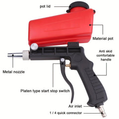 90psi Portable Gravity Sandblasting Gun Aluminium Pneumatic Sandblaster