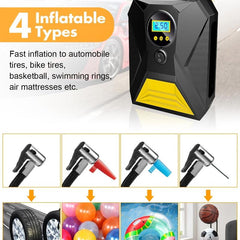 DC Portable Air Compressor 150 Psi Inflator with LED Light