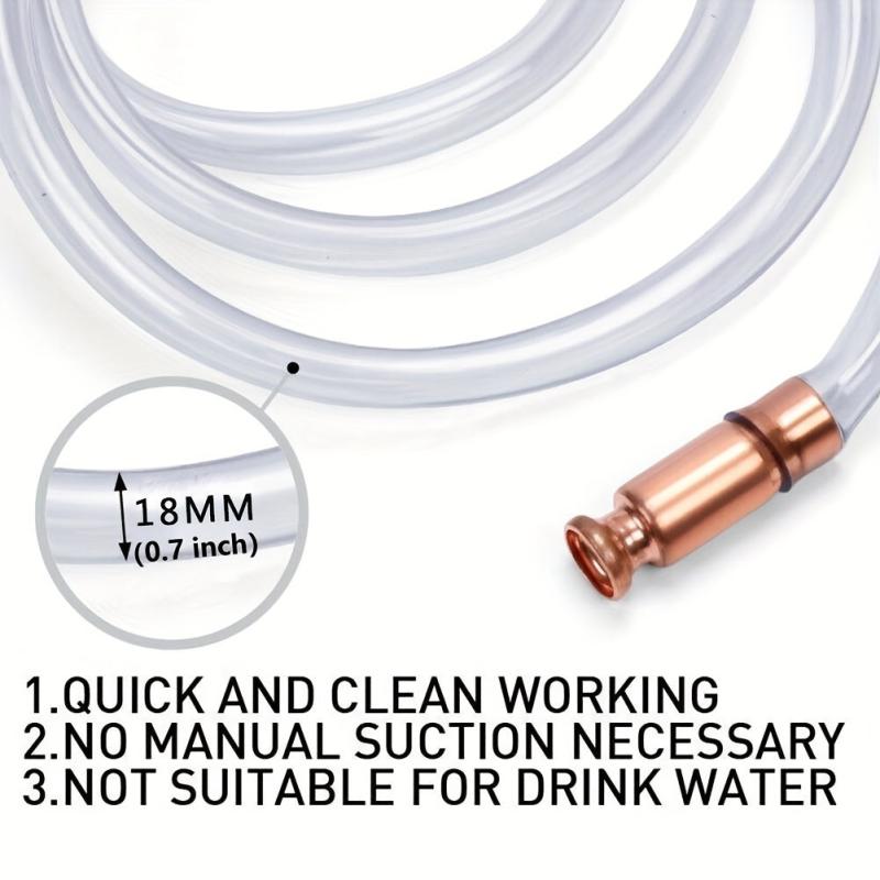 Safety Siphon Hose Pump 6ft For Gasoline, Cars, Boats, Mowers, Self Priming Pump