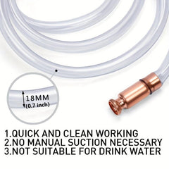 Safety Siphon Hose Pump 6ft For Gasoline, Cars, Boats, Mowers, Self Priming Pump