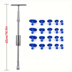 Car Dent Repair Kit Metal T Handle Puller Plastic Glue Tabs No Glue Gun
