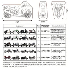 Waterproof Motorcycle Cover Outdoor UV Protective, Dustproof, Wear Resistant