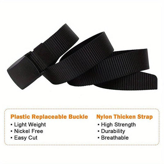 Men's Military Belt Automatic Buckle Nylon Belt For Outdoor