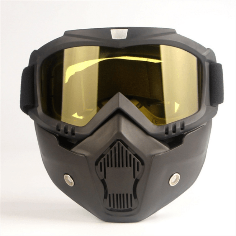 Removable Motorcycle Helmet Open Face Mask Goggles