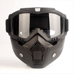 Removable Motorcycle Helmet Open Face Mask Goggles
