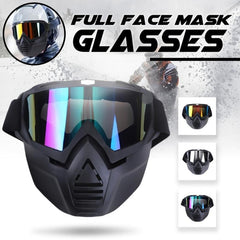 Removable Motorcycle Helmet Open Face Mask Goggles