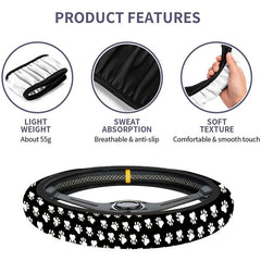 1pc Dog Paw Print Steering Wheel Cover
