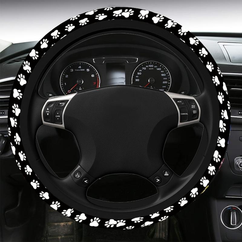 1pc Dog Paw Print Steering Wheel Cover