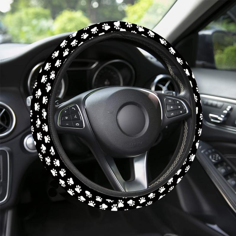1pc Dog Paw Print Steering Wheel Cover