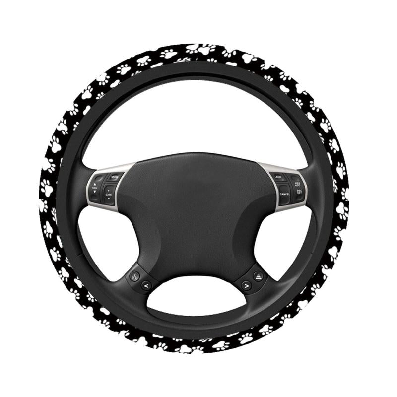1pc Dog Paw Print Steering Wheel Cover