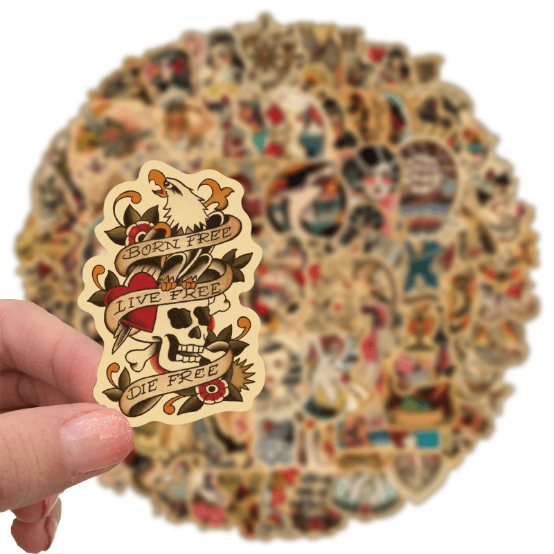 100pcs Retro Girl Graffiti Waterproof Stickers for Computers Water Bottles