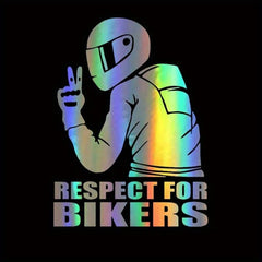 Reflective Car Stickers, Respect For Bikers, Motorcycle Decor