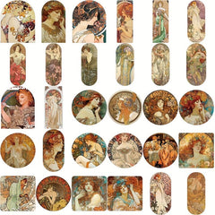 60 Vintage Art Decal Stickers for Kids & Teens - Laptop, Water Bottles