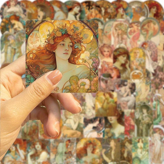 60 Vintage Art Decal Stickers for Kids & Teens - Laptop, Water Bottles
