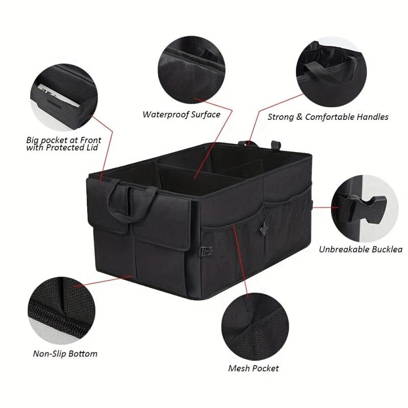 Car Trunk Organizer SUV Backseat Storage Waterproof Foldable Box
