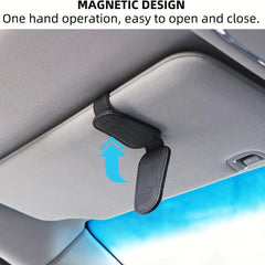 Magnetic Leather Sunglasses Clip Car Visor Holder