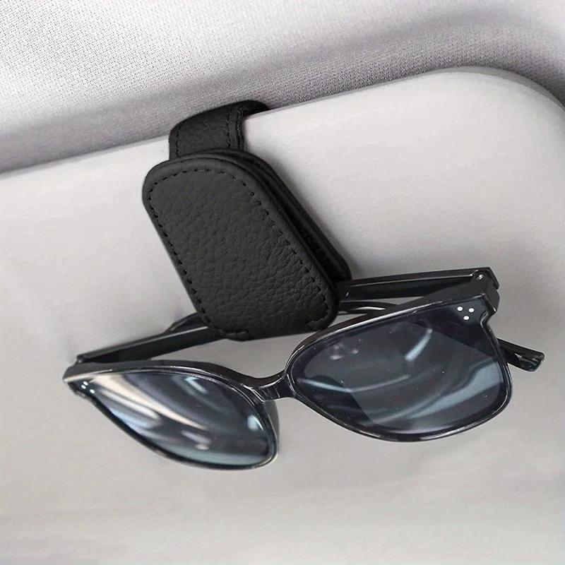 Magnetic Leather Sunglasses Clip Car Visor Holder