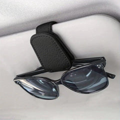 Magnetic Leather Sunglasses Clip Car Visor Holder