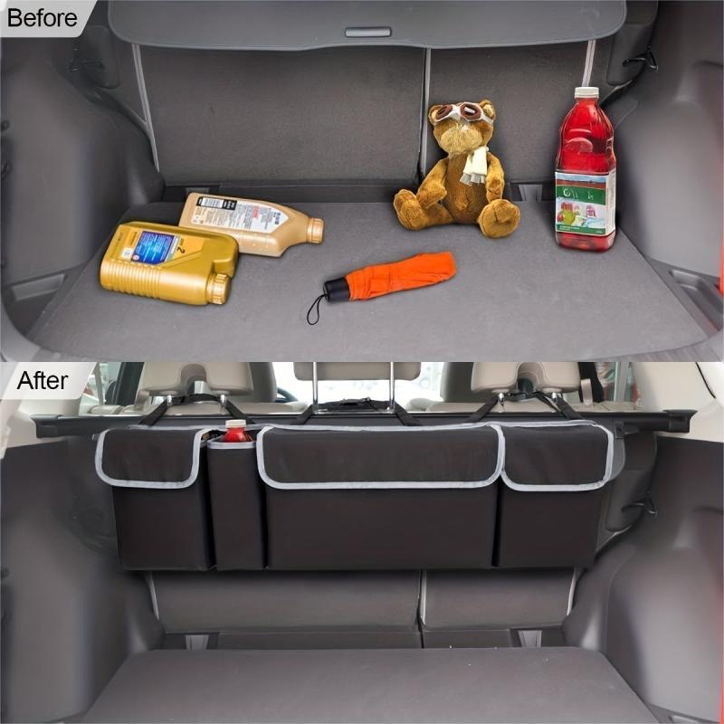 Car Trunk Bag Organizer Large Capacity Foldable Backseat Storage Mesh