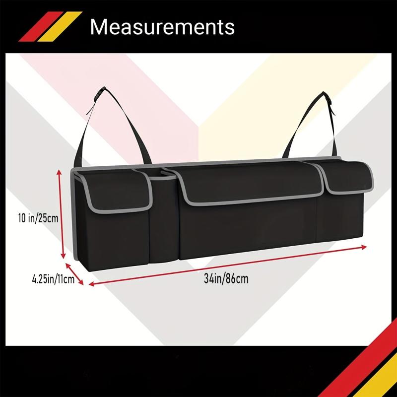 Car Trunk Bag Organizer Large Capacity Foldable Backseat Storage Mesh