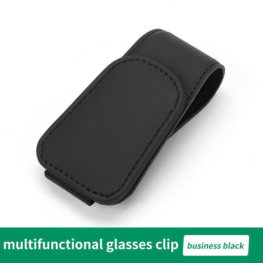 Car Visor Sunglass Holder Magnetic PU Leather Glasses Eyeglass Hanger Clip