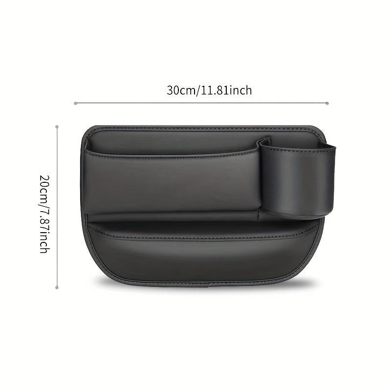 Car Faux Leather Seat Gap Storage Box Cup Holder Auto Center Console