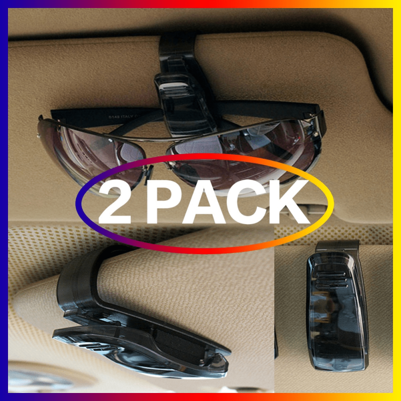2pcs Car Sun Visor Glasses Clip Storage Holder