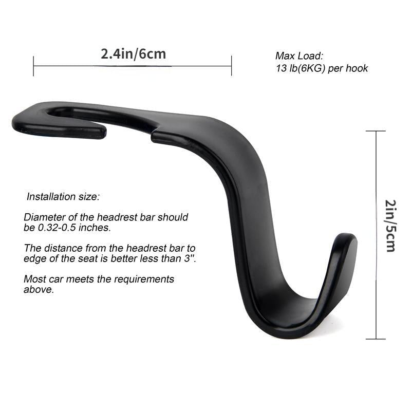 4Pcs Car Seat Headrest Hook Storage Hanger Organizer