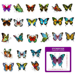 50pcs Colorful Butterfly Creative Stickers DIY for Car