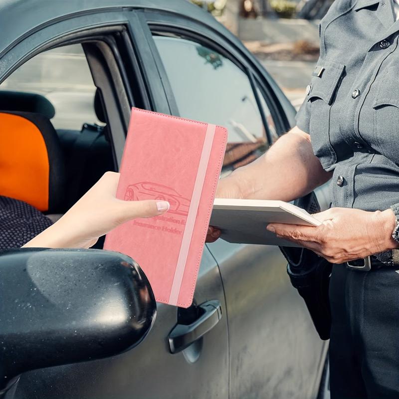 Car Registration & Insurance Card Holder PU Leather Organizer