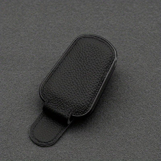 Car Visor Magnetic Leather Eyeglasses Holder