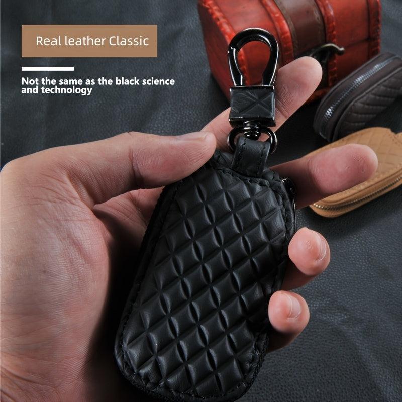 Stylish Leather Keychain Holder for Car Key Fob Protection