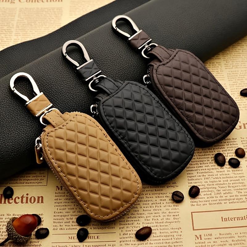 Stylish Leather Keychain Holder for Car Key Fob Protection