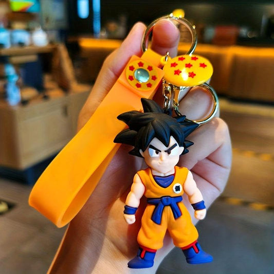 Cute Cartoon Silicone Doll Car Keychain Pendant with Lanyard